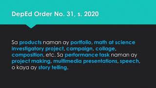 DepEd Order 31 s 2020 [upl. by Georgina]