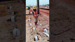 Insertion process of drainage board for soft soil foundation [upl. by Neellok]