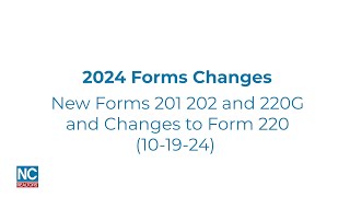 New Forms 201 202 and 220G and Changes to Form 220 October 2024 [upl. by Sonja]