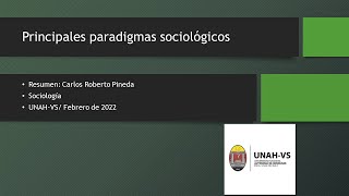 Principales paradigmas sociológicos [upl. by Hales]