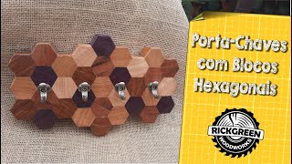 PortaChaves de Parede com Blocos Hexagonais de Madeira [upl. by Jannelle]