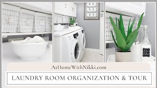 LAUNDRY ROOM ORGANIZATION amp TOUR  Home Organizing Tips [upl. by Xel]