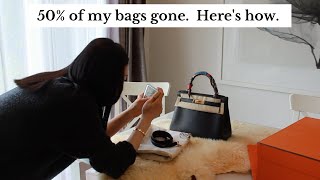 How To Downsize Your Luxury Collection minimalist decluttering handbag wardrobe hermes chanel lv [upl. by Robinette]