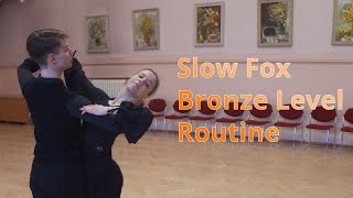 Slow Foxtrot Bronze Level Choreography  Feather Finish Reverse Turn [upl. by Rafaelof]