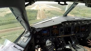 Boeing 737 cockpit view visual approach Full HD [upl. by Ziom]