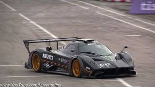 Pagani Zonda R BURNOUT Backfire and Accelerations [upl. by Yecnahc582]