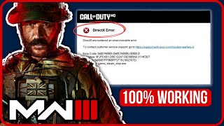 FIXED COD MW3 DIRECTX ERROR PC  Fix MW3 Directx Encountered An Unrecoverable Error [upl. by Sremmus927]