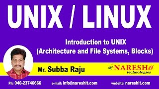 UNIX Architecture and File Systems Blocks  UNIX Tutorial  Mr Subba Raju [upl. by Streeto]