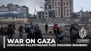 War on Gaza Displaced Palestinians flee ‘the horror of ongoing bombing’ [upl. by Balcer]