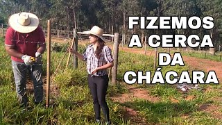 Fizemos a cerca da chácara  Mudança de planos  Agrofloresta  começando uma chácara do zero [upl. by Ahsha]