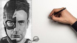 How to use grid on your portraits  Captain America 😍 Realistic Drawing [upl. by Schell]