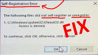 Self registration error oleaut32 dll windows 10 [upl. by Nivel969]