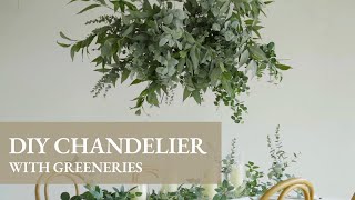 Lings Tutorial How to make greenery chandelier for wedding [upl. by Strain780]