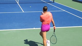 Aryna Sabalenka Blows the Crowd a Kiss at Practice [upl. by Nnyw]