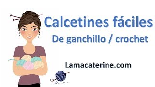 Como hacer calcetines de forma fácil tejidos de ganchillocrochet [upl. by Weisman]