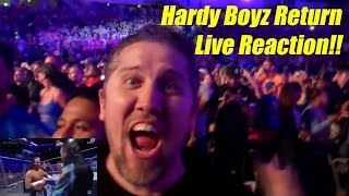 Live Reaction To Hardy Boyz Return At WrestleMaina WARNING VERY LOUD OVATION [upl. by Betz470]