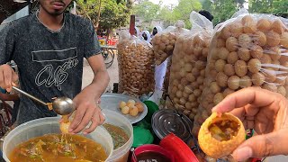 Eating Bachir Vaier Mumbai Chilli Fuchka Panipuri  Golgappa Amazing Sharp Knife Skills Bd Food [upl. by Bianka]