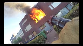 DUTCH FIREFIGHTERS  UITSLAANDE WONINGBRAND 24 [upl. by Annahsit662]