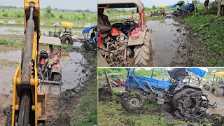 Part2 Teeno Tractor ek sath fas gye Johndeer5210 4×4 SonalikaDI60 Arjun Novo605 4×4🚜🚜 [upl. by Sculley772]