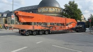 Schwertransport HITACHI ZAXIS 870LCN Longfront Teil 2 [upl. by Suiremed]