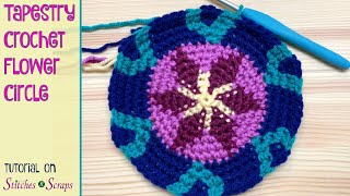 Make a Tapestry Crochet Flower Circle [upl. by Notsae]