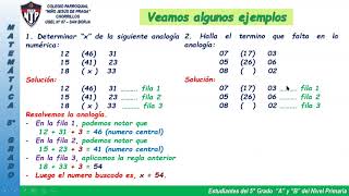 ANALOGÍAS NUMÉRICAS HAB MATEMÁTICAS 5TO GRADO DE PRIMARIA [upl. by Tenenbaum4]