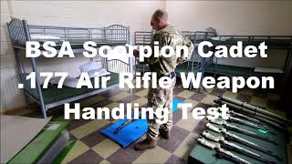 BSA Scorpion Cadet 177 Air Rifle  Weapon Handling Test WHT [upl. by Kirtley945]