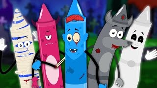 halloween finger family  scary rhymes  nursery rhymes  crayons song  kids songs [upl. by Mraz201]