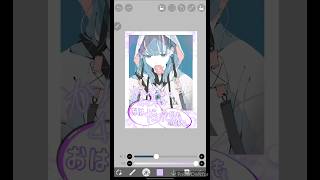 おはようVtuber ・ おはようVliver のチェキ風素材を作る メイキング 。 [upl. by Oniram]