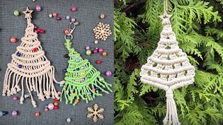 Christmas Tree Patterns DIY Macrame Ornaments and Keychains [upl. by Adianez]