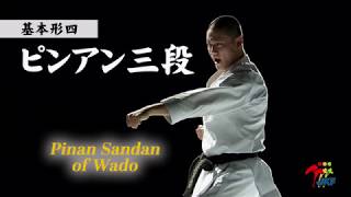 Karate Kihon Kata 4 Pinan Sandan of Wado 空手道形教範 和道流（基本形四） ピンアン三段 [upl. by Tnert]