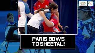 Paris Paralympics 2024  Armless Indian archer Sheetal Devi amazes crowd with bullseye shot [upl. by Hairakcaz]