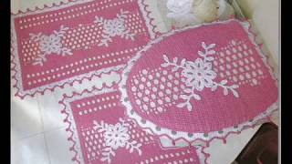 Коврики для ванной связанные крючком Crochet bath mats [upl. by Newmark347]