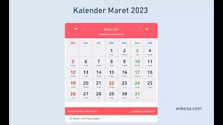 Kalender Bulan Maret 2023 [upl. by Pimbley632]