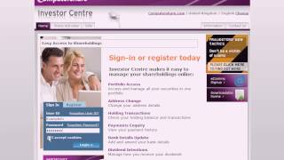 Investor Centre UK  How to login prior to activating your account [upl. by Larimer348]