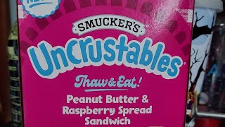 Mini Joshs Snack amp Candy Reviews New SMUCKERS UNCRUSTABLES PeanutButter Raspberry Spread Sandwich [upl. by Junius373]