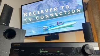 How to Connect TV to Receiver  With and Without HDMI and RCA  Onkyo Receiver Install [upl. by Hsatan]