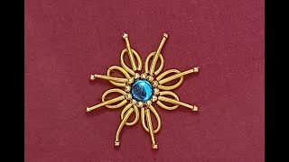 Trendy zardosi flower design using normal needle \\ shreetha designer \\ Aari work [upl. by Asilat]