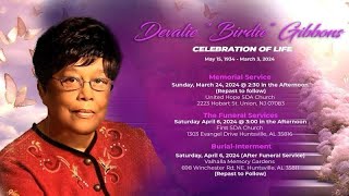 Celebration Of Life  Devalie Birdie Gibbons [upl. by Junieta403]