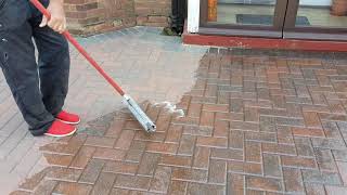 Sealing the block paving making sure that there is plenty of sealant being applied 2 driveway [upl. by Godart]