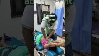 sternum adjustment for chest pain chiropratic backpainrelief pain [upl. by Maillil278]