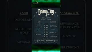 Horarios para el DoomCity Fest el próximo 21 de septiembre 2024 [upl. by Heimer]