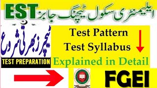 EST  Educators Jobs Syllabus  FGEI Jobs Syllabus  LastDate 8July2024 [upl. by Irrehs269]