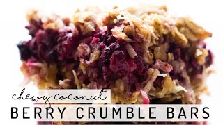 Chewy Coconut Berry Crumble Bars vegan glutenfree oilfree [upl. by Remle]