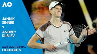 Jannik Sinner v Andrey Rublev Highlights  Australian Open 2024 Quarterfinal [upl. by Aicirt]