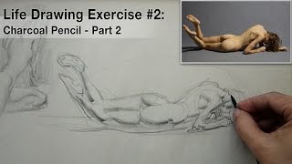 Figure Drawing Demo 5 and 10 minute poses [upl. by Eladnwahs]