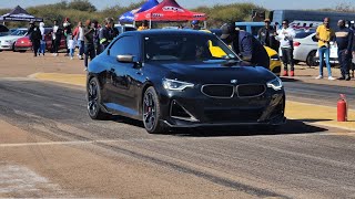 BMW M240i modified with a 4pipe exhaust systemVS AUDI RS3 with a time of 91 sec 🔥🔥🏁 [upl. by Htrow]