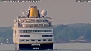 Cruise Ship Hamburg St Clair River September 13 2024 [upl. by Larine223]