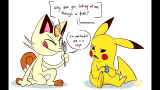 Meowth wont leave Pikachu alone Comic Dub [upl. by Ydollem]