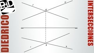 Intersecciones entre rectas en Sistema Diédrico [upl. by Levina]